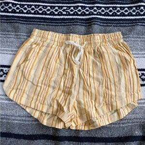 Billabong Yellow Striped Women's Relaxed Fit Shorts Size Small